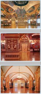 3 Postcards MOSCOW, RUSSIA ~Antechamber FACETED CHAMBER Pier Portal 4x6 -1979