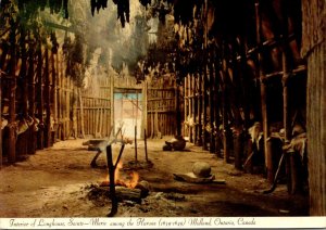 Canada Ontario Midland Saint Marie Among The Hurons Interior Of Longhouse 1973