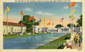 Colonial Court New York Worlds Fair 1939 Exhibition Unused 