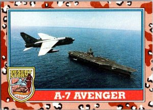 Military 1991 Topps Dessert Storm Card A-7 Avenger Jet sk21325