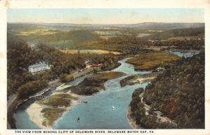 Delaware Water Gap Pennsylvania Winona Cliff Birdseye View Postcard K81919