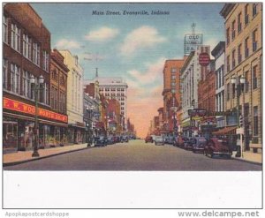 Indiana Evansville Main Street 1954