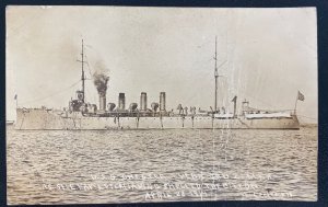 Mint USA Real Picture Postcard USS Chester In Veracruz Mexico 1914