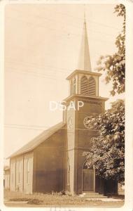 Ohio Postcard Real Photo RPPC 1913 LYONS Church Building Continental Ohio Putnam