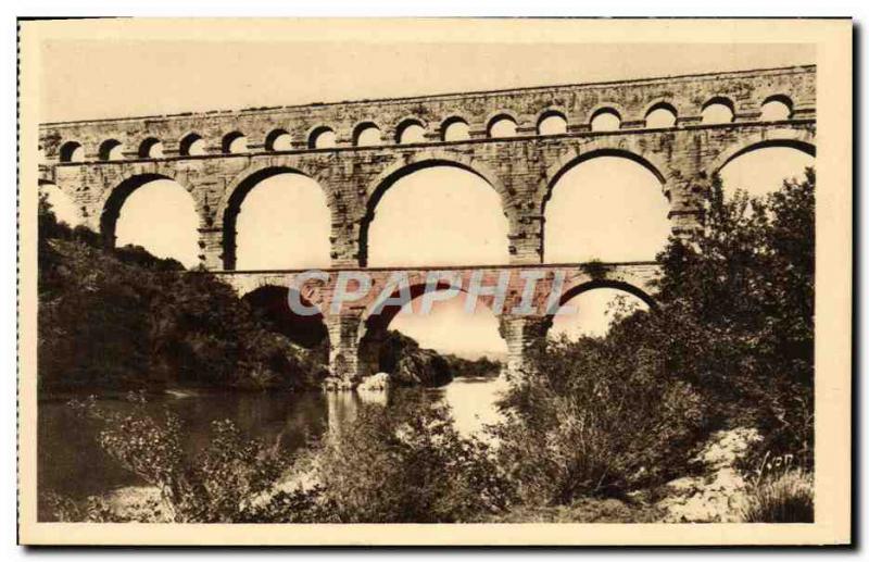 Old Postcard Remoulins Pont du Gard