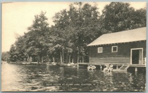 CLAYTON NJ SILVER LAKE BOAT HOUSE VINTAGE POSTCARD