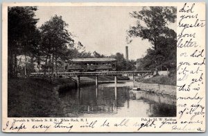 White Rock Rhode Island c1906 Postcard Norwich & Westerly Street Railway