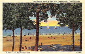 Bathing Beach, Lake Erie Linwood Park - Vermilion, Ohio OH Postcard