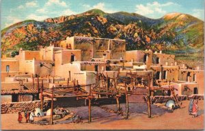 USA Taos Indian Pueblo New Mexico Native American New Mexico Linen 09.42