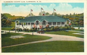 Postcard 1920s West Virginia Clarksburg Country Club Pike News 24-5187