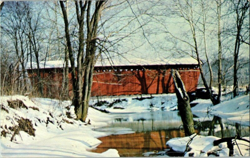 Thomas Bridge Crooked Creek Armstrong Indiana County Pennsylvania Postcard Vtg 