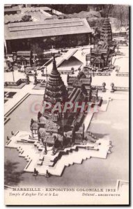 Old Postcard Marseille 1922 Colonial Exhibition Temple & # 39Angkor Vat and Lake