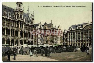 Old Postcard Brussels Grand Place Maison des Marche Corporations