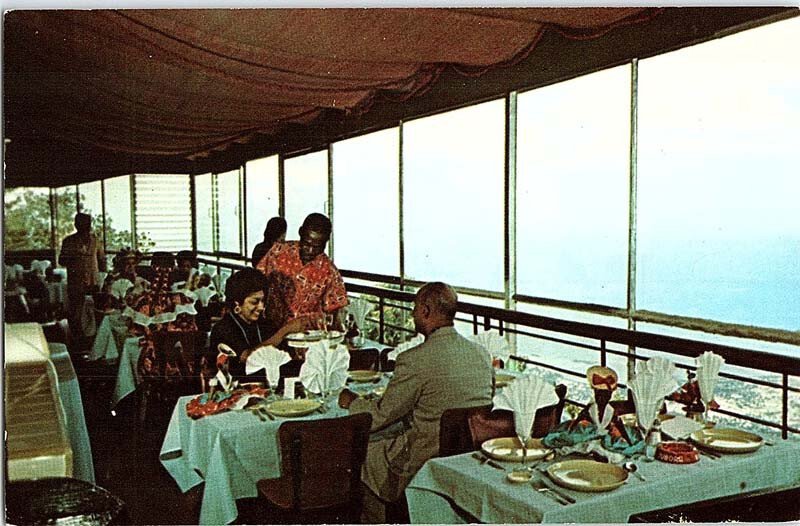 Postcard RESTAURANT SCENE Port Au Prince Haiti AJ2994