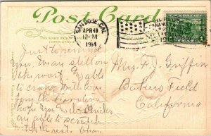 VTG Postcard Best Wishes For Easter Chicken 1914 San Jose Calif Bakersfield 1394