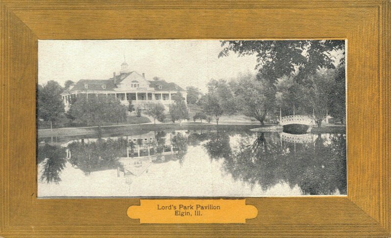 USA Lord's Park Pavilion Elgin Illinois Vintage Postcard 07.86