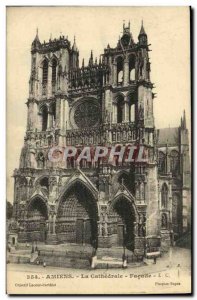 Old Postcard Amiens Cathedral Facade