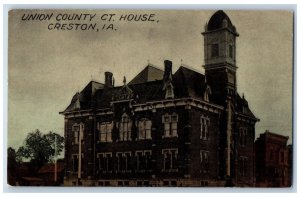 Creston Iowa IA Orient IA Postcard Union County CT. House 1912 Antique Posted