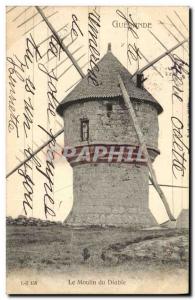 Postcard Old Windmill The mill Guerande Devil