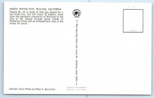 2 Postcards McCLOUD, California CA ~ Train Engine SHASTA HUFFEN PUFF c1960s 