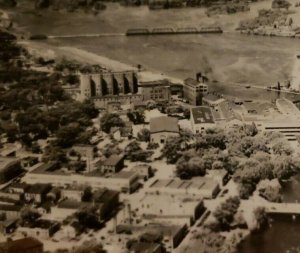 Vintage Postcard Aerial View Wisconsin Rapids Wisconsin Dam Bridge unposted  761