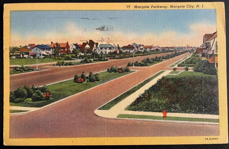 Vintage Postcard 1954 Margate Parkway, Margate City, New Jersey