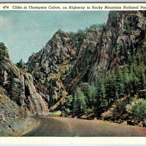1937 Estes Park Colo Upper Thompson Cañon Canyon Cliffs Rocky Mountain Park A220