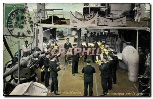 Old Postcard Boat marine life music on deck