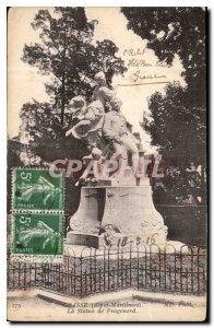Old Postcard Grasse Alpes Maritimes Statue of Fragonard