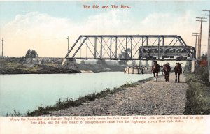 J43/ Rochester New York Postcard Trolley Interurban c1910 Canal Towpath 352