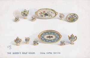 Royalty Postcard - The Queen's Dolls House - China Coffee Service    RS24117