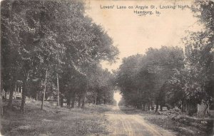 Hamburg Iowa Argyle Street Lovers Lane Vintage Postcard AA35897