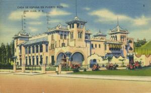 Casa De Espada En Puerto Rico San Juan Porto Rico 1947 Vintage Linen Postcard E5