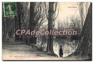 Old Postcard Champigny Vords of Merne Allee du Moulin Arm