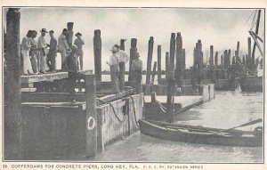 Cofferdams Concrete Piers Long Key  Fla Railroad Extenstion Postcard RR703