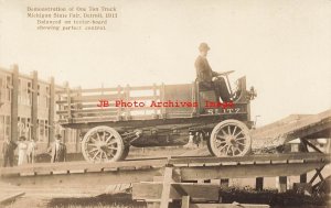 MI, Detroit, Michigan, RPPC, Seitz One Ton Truck Demonstration at State Fair