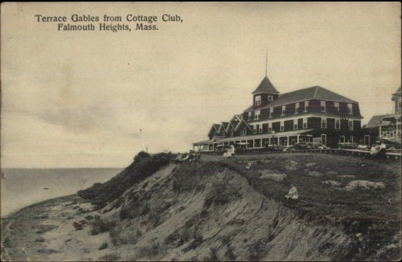 Falmouth Heights Cape Cod MA Terrace Gables c1910 Postcard #2