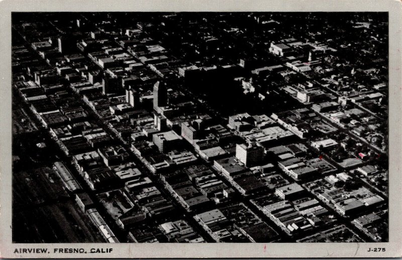 Vtg 1940s Aerial View Fresno California CA Unused Postcard