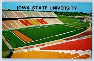 Ames Iowa IA Postcard Iowa State University Football Stadium ISU Cyclones c1960