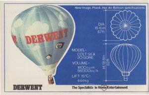 Derwent Television Rental Hot Air Balloon Montgolfier Day Launch Postcard