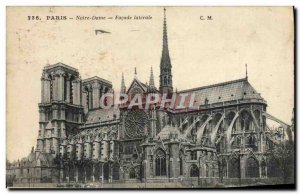 Old Postcard Paris Notre Dame Facade Lateral