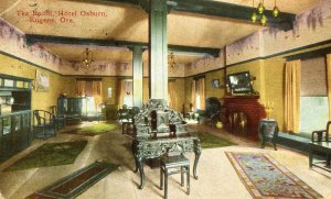 Postcard Early View of Tea Room at Hotel Osburn in Eugene, OR.   L6