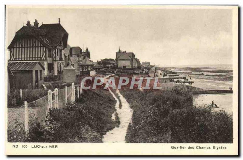 Old Postcard Luc Sur Mer Quartier des Champs Elysees