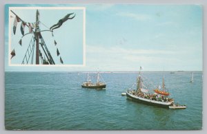 Ship~Blessings of Fishing Fleet Cape Cod MA~Vintage Postcard 