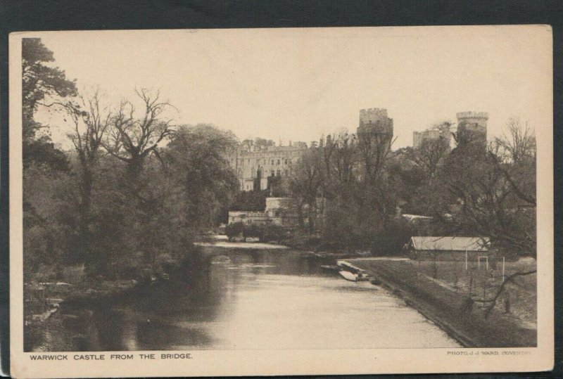 Warwickshire Postcard - Warwick Castle From The Bridge     RS15315
