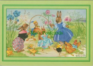 Children Postcard - Artist Rene Cloke - Animals Playing  RR12063   