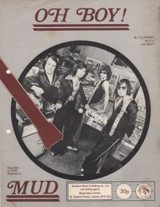 Mud Oh Boy 1970s Sheet Music