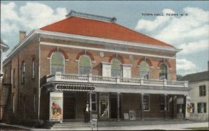 Perry NY Town Hall c1910 Postcard 