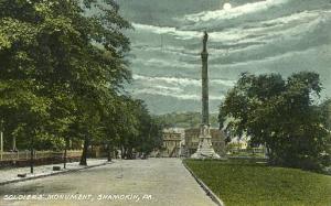 PA - Shamokin. Soldiers' Monument at Night