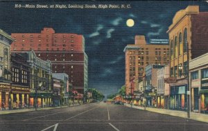 USA Main Street at Night Looking South High Point North Carolina 07.04